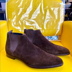 Phineas Cole, brown suede chelsea boot.